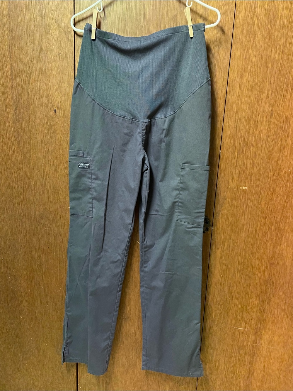 Cherokee Workwear Maternity Scrub Pants in dark grey